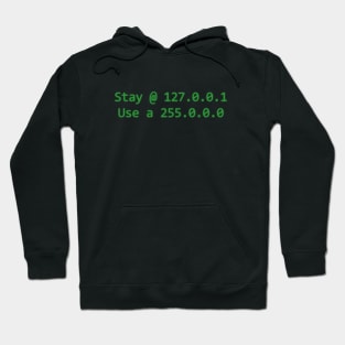 Stay @ 127.0.0.1; use a 255.0.0.0 (green text) Hoodie